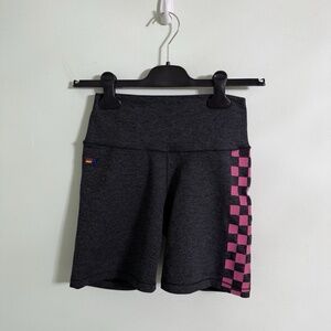 Aviator Nation Checker Stripe Biker Shorts Size Medium